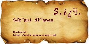 Sághi Ágnes névjegykártya